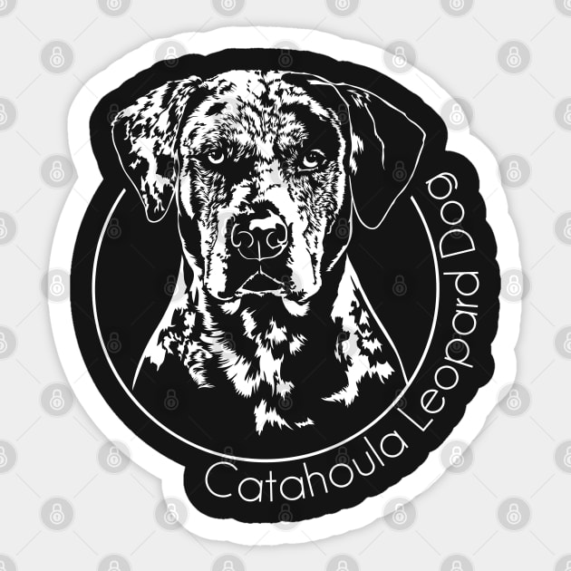 Catahoula Leopard Dog Portrait Sticker by wilsigns